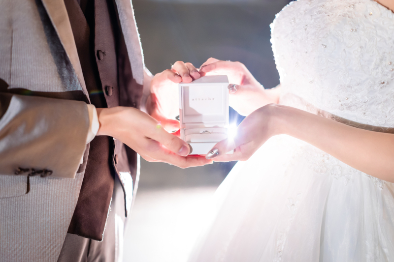 指輪のケースを活かして…