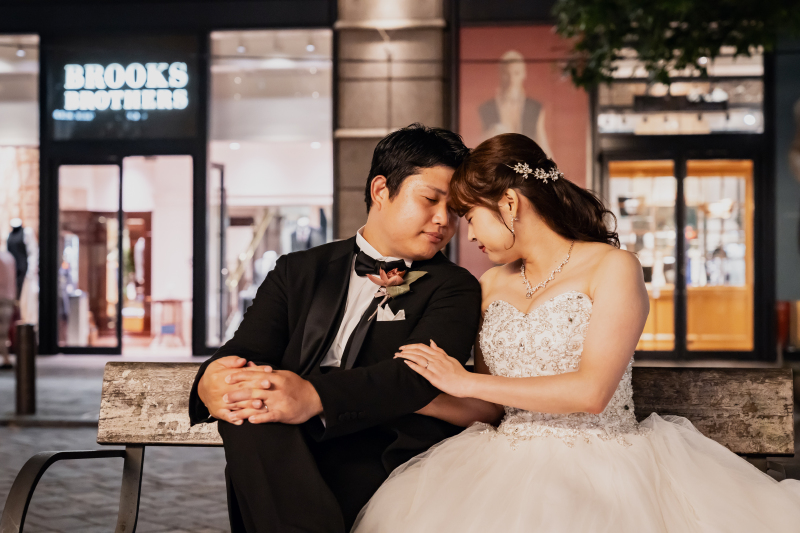 ベンチで寄り添い。。。♡