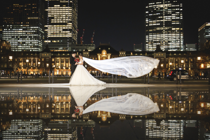 ベールのなびく瞬間で!