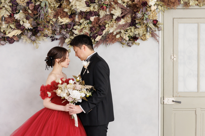 ブーケを持って