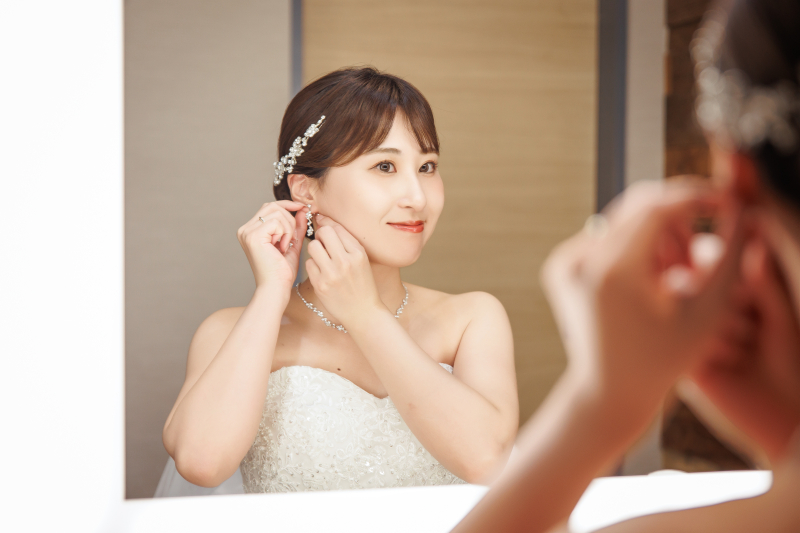 鏡の前でドキドキ