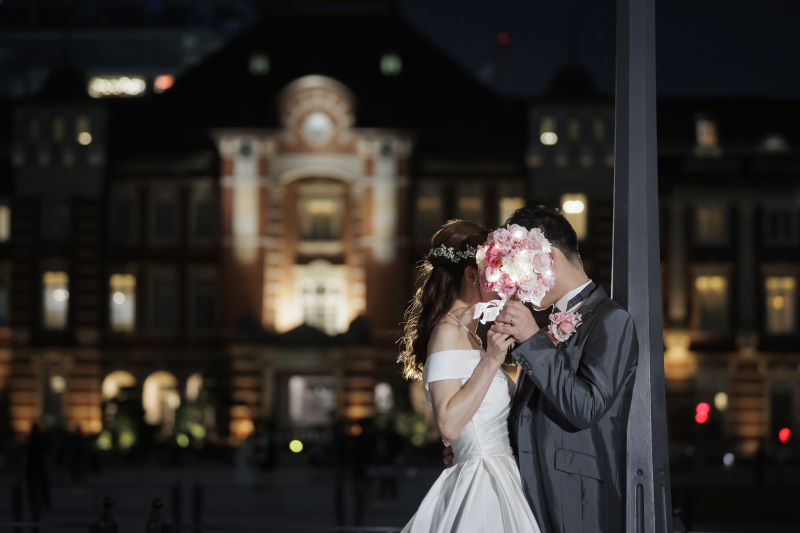 かわいらしいブーケをつかって