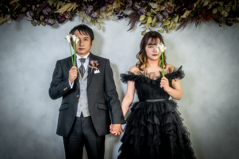 花と笑顔のペアショット