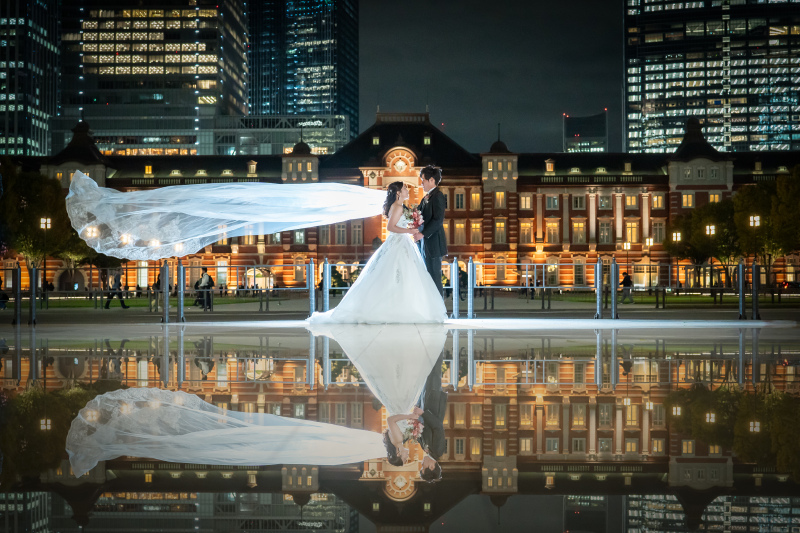 ベールをフワッとリフレクションカット♡