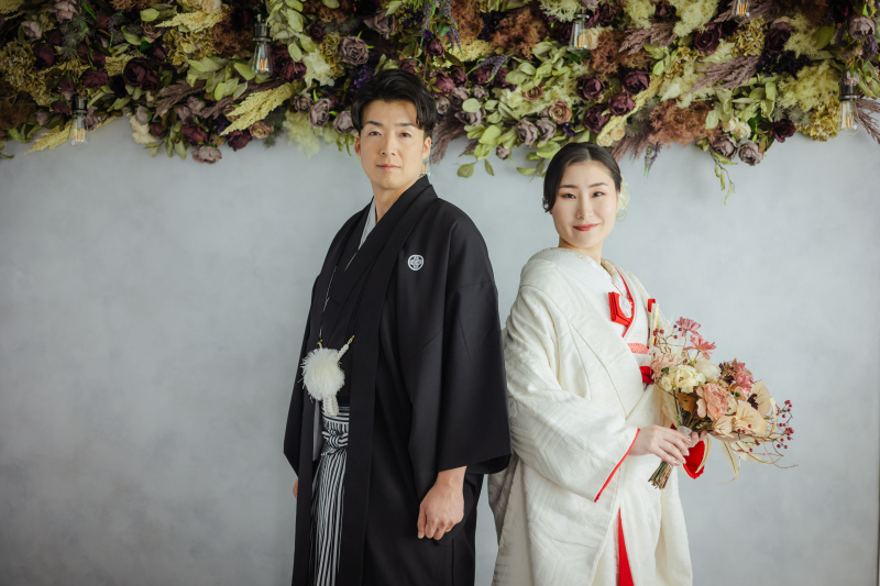 ブーケを持って