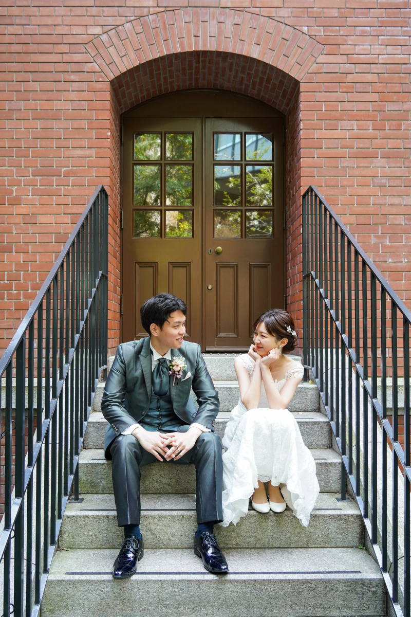 階段でお座りショット