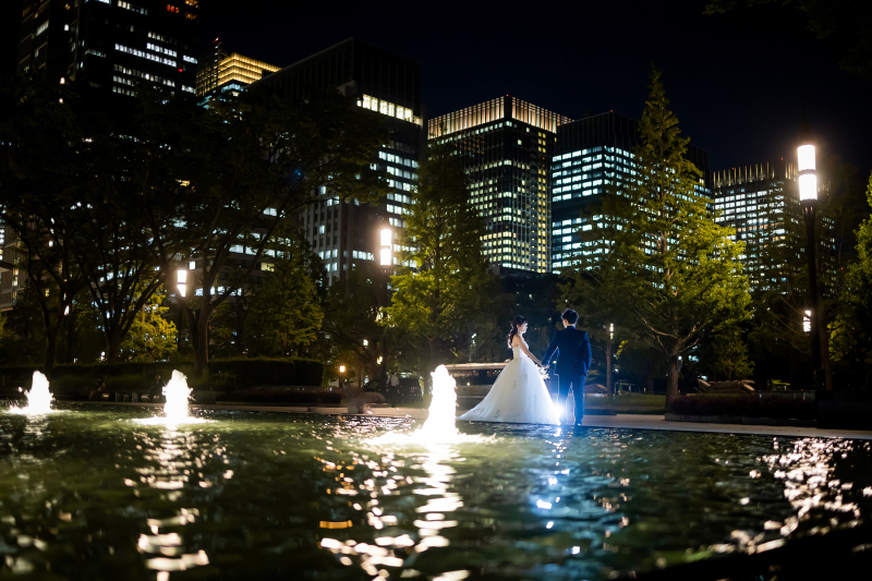 水面に映る灯り