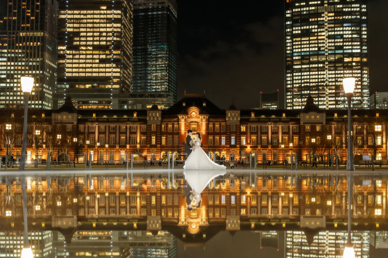 東京駅のリフレクションショット◎
