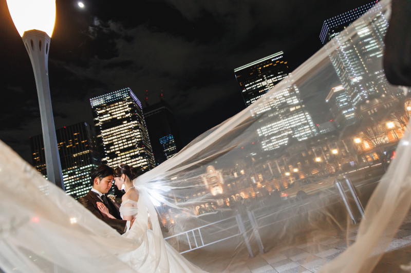 ベールに躍動感を