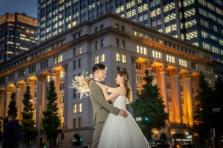 ★【期間限定】夕景から夜景へ、洋装3ロケ＋プロ補正付き贅沢前撮りプラン