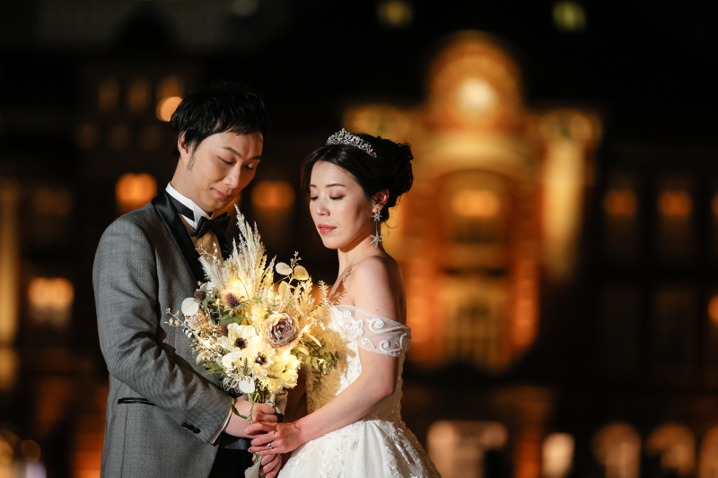 ブーケを持って