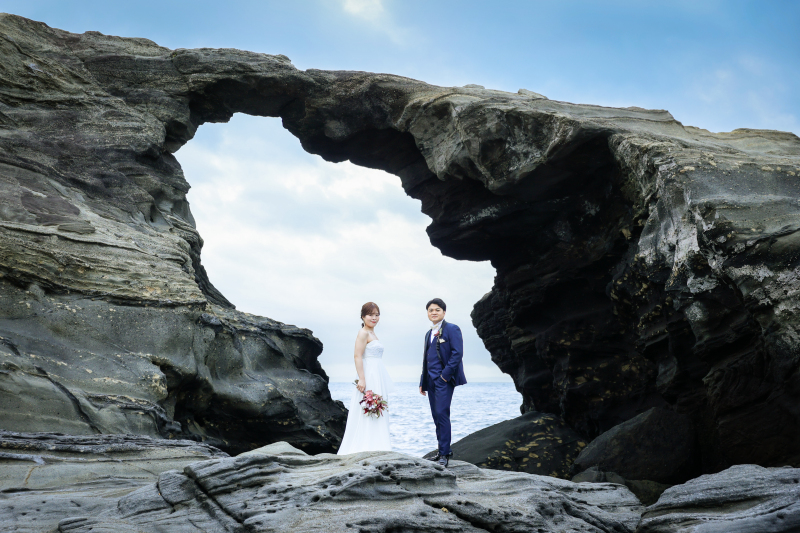 海と空に包まれる城ヶ島前撮り。衣装＆ヘアメイク付きの贅沢プラン