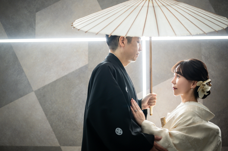 和傘で色っぽく