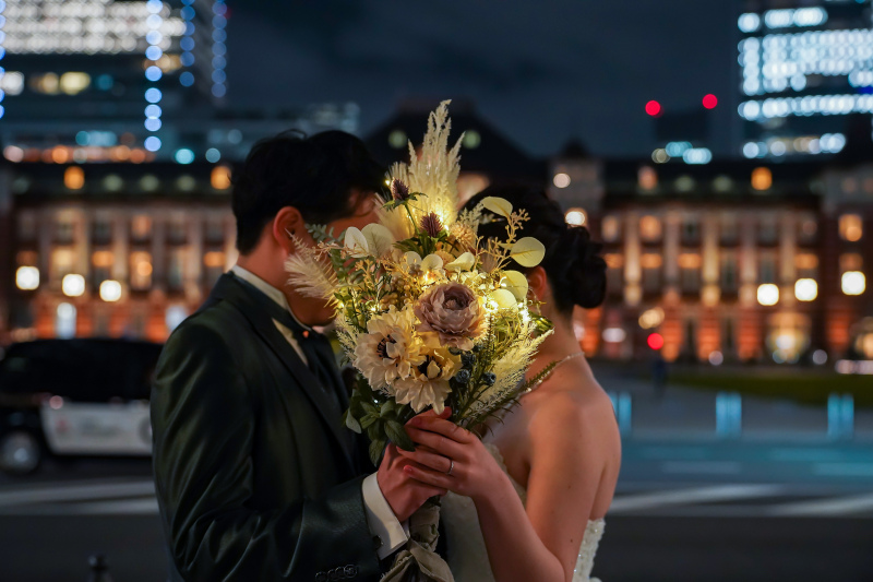 ブーケにLEDを使用して