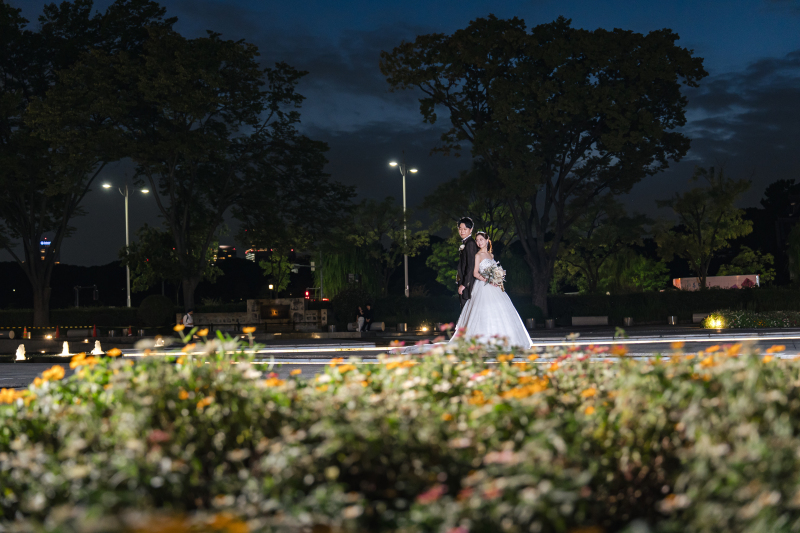 夜の公園デート気分