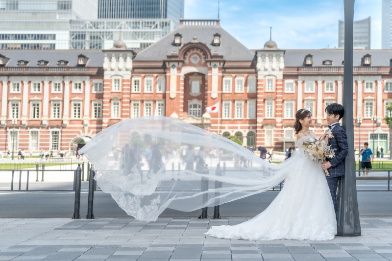 風邪になびくロングベール…!!