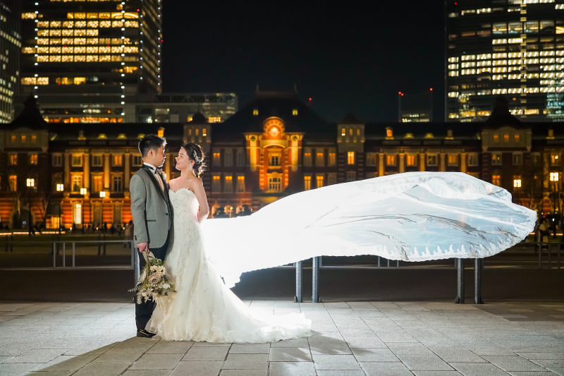 東京駅舎前でのベールショット♪