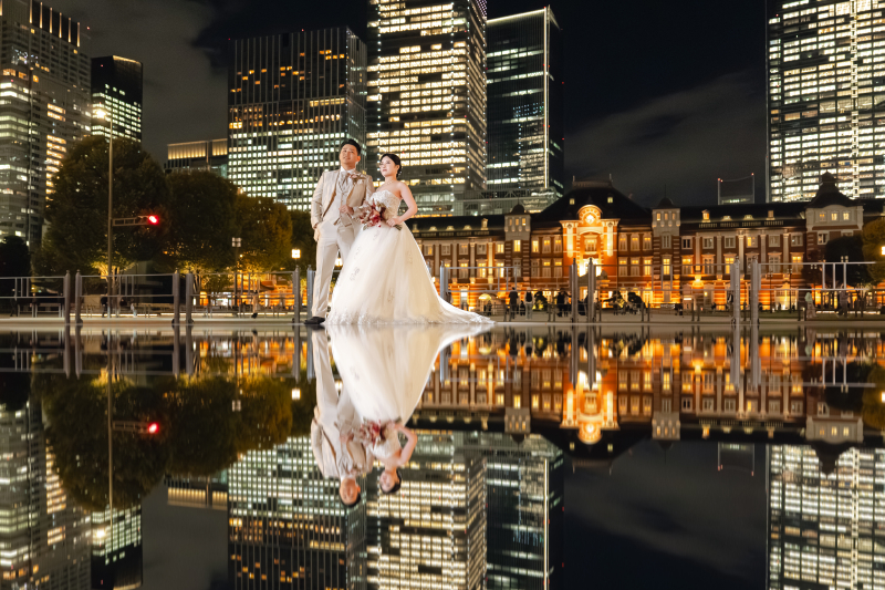 夜景と二人のリフレクション