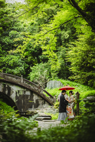 小石川後楽園にて和装撮影♪