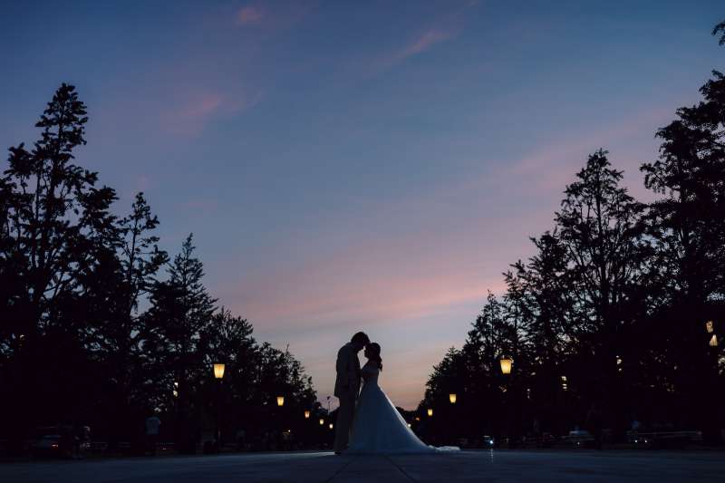 夕日のグラデーションが