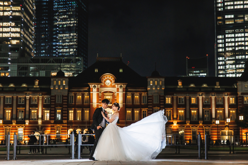 照明効果でドレスに透明感を