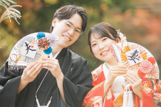 和室&times;庭園&times;スタジオを贅沢に使った和洋2着の本格前撮り