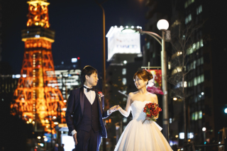夜の東京タワーが主役！幻想的な3ロケーションで残す結婚写真