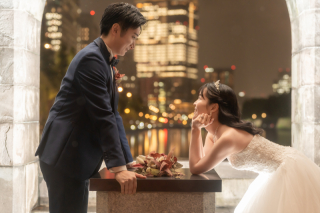 夜の東京駅と和田倉門で叶える、幻想的な洋装ナイトフォト