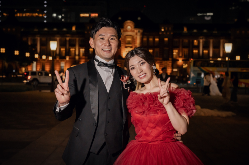 結びは笑顔でピース♡