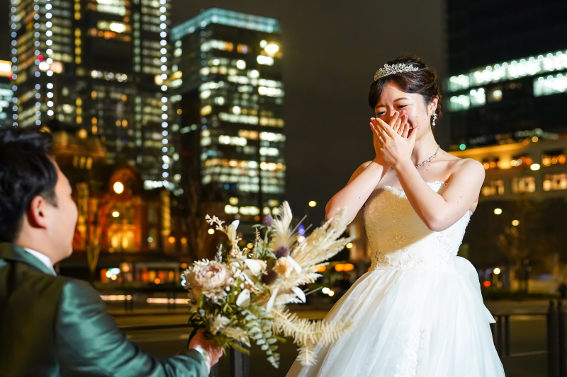 片膝ついてのプロポーズショット♪