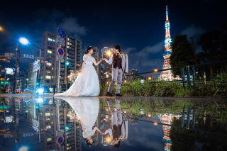 三田交差点などで叶えるオリジナリティな前撮り♥洋装3ロケーションで一生の思い出を