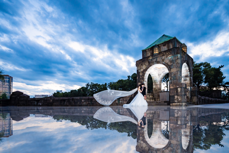 東京駅×和田倉門を巡る夜の2ロケ＋スタジオ洋装前撮りプラン