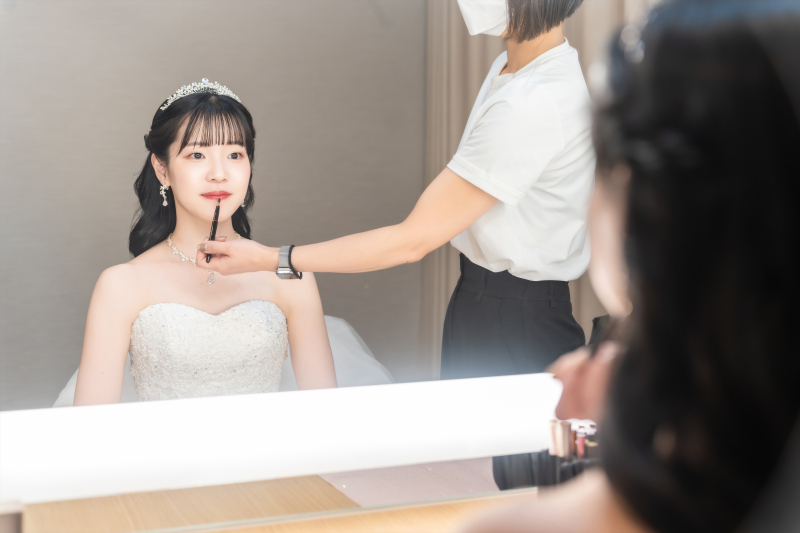 リップを入れて仕上がる口元