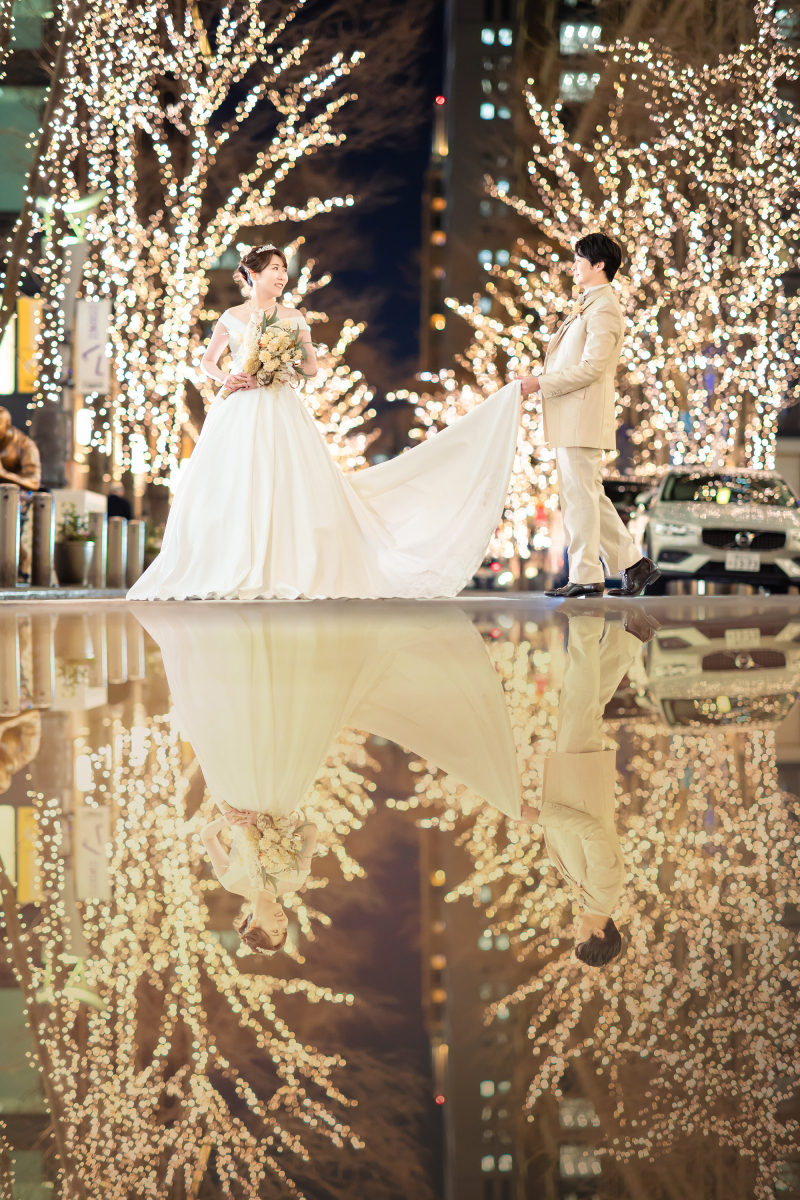 イルミネーションでリフレクション