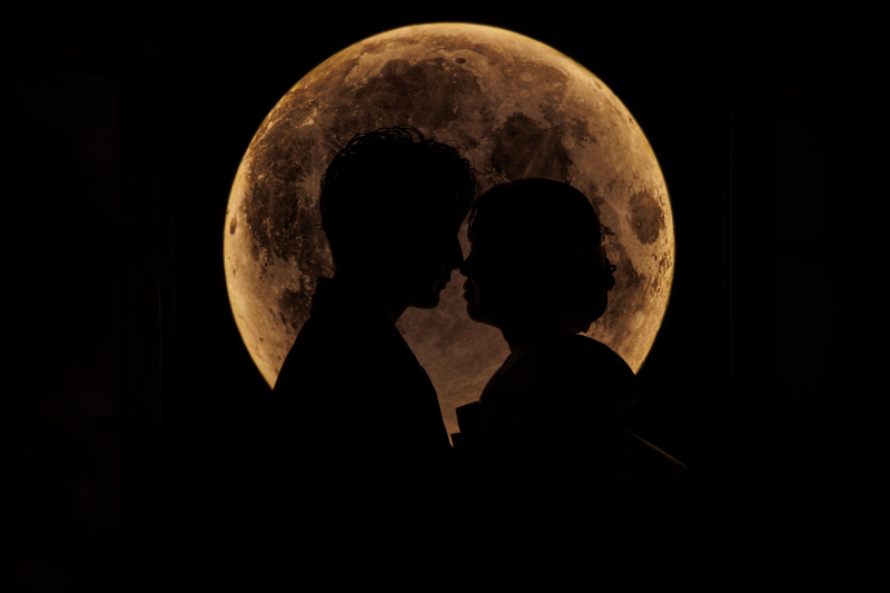 幻想的なふたりの影