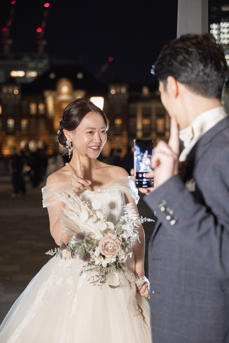 撮影中の二人だけの時間…