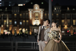 【カーキ色ドレスが可愛い♡】洋装夜ロケーション♫