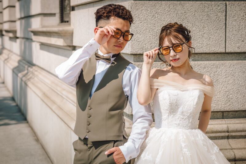 サングラスで2ショット