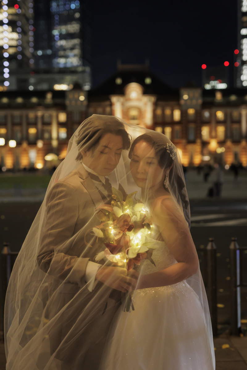 LEDブーケとベール