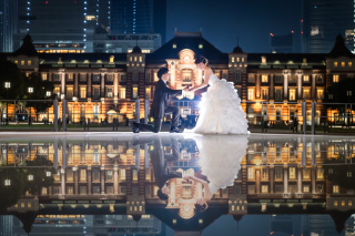東京駅＆丸の内仲通りで叶える、夜景が美しい洋装2ロケ＋スタジオ撮影プラン