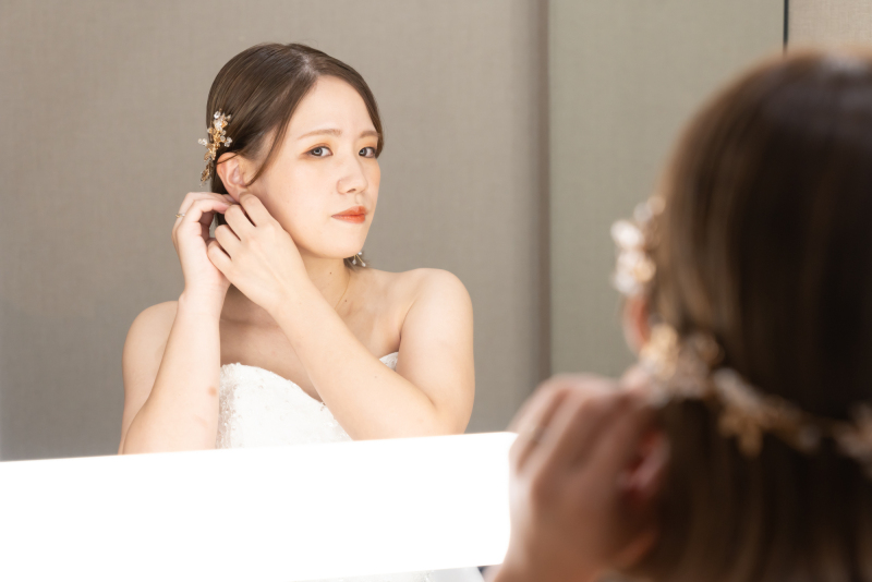 イヤリング装着!