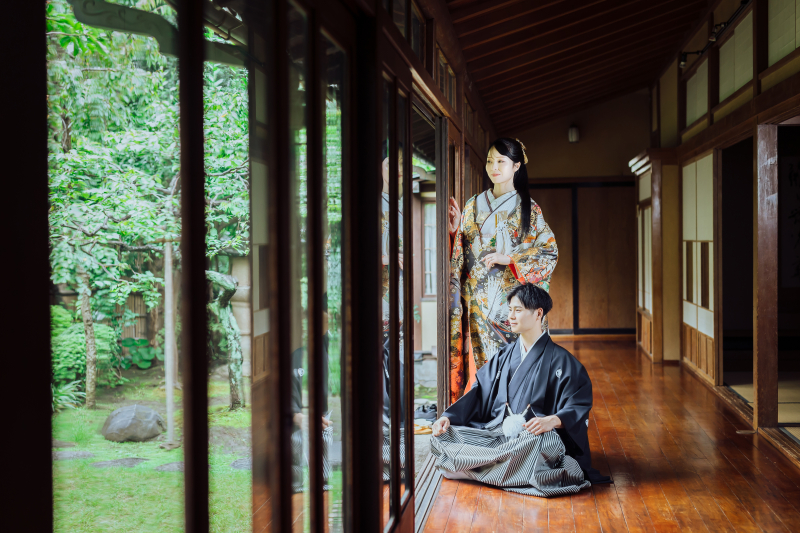 縁側で立ち止まる位置関係