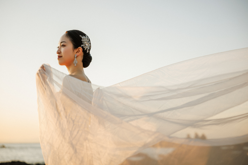 ベールがふわっと流れて、なんてきれい