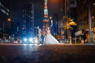 東京駅と東京タワーで叶える、夜景フォトウェディング