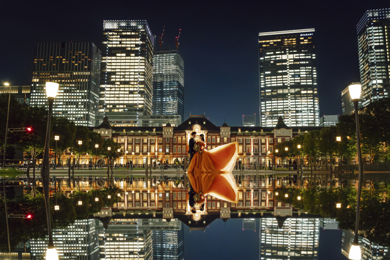 夜は丸の内周辺で洋装撮影♡
