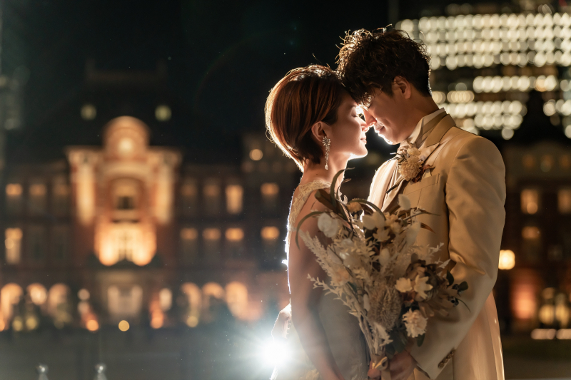 ライトを浴びて