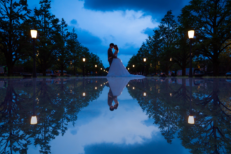 夕暮れ時の幻想的なお写真も