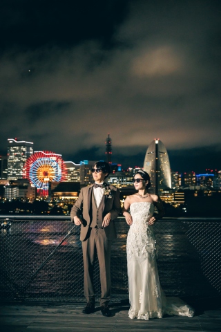 PHOTO WEDDING STYLE_横浜の海景ロケ（大さん橋近辺で海と街の情景を映す撮影）