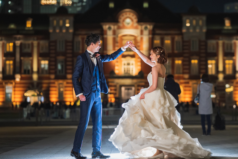 4月末まで!ムービー撮影+スタジオ撮影付(アルバムプレゼント☆)【洋装・夜・東京駅周辺3ロケーション】◎189800円