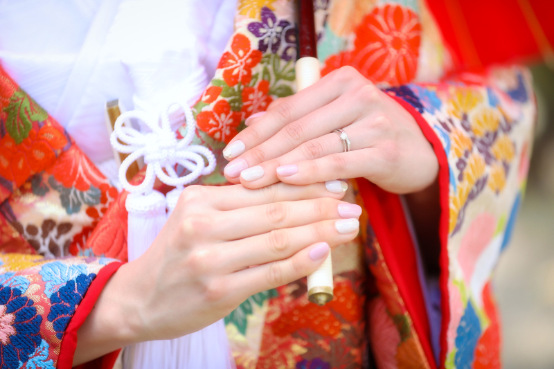 新婦様のお手元と指輪撮影